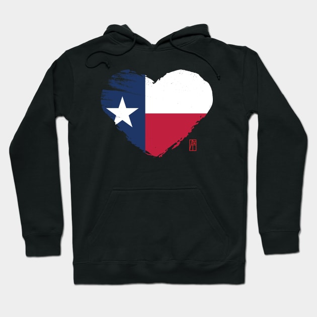 U.S. State - I Love Texas - Texas Flag Hoodie by ArtProjectShop